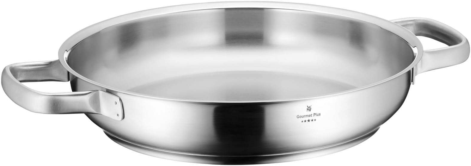 WMF Gourmet Plus - Sartén 28 cm Ø con Dos Asas Sin Recubrimiento Antiadherente de Acero Inoxidable Cromargan, Apta para Todo Tipo de Cocinas