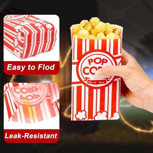 Image of Homrelaxy 2400 Pcs Paper Popcorn Bags, 1 oz Popcorn Bags Individual Servings, Bulk Pop Corn Sleeves for Pop Corn Machine, Movie Night, Cinema, Carnival, Party, Concessions