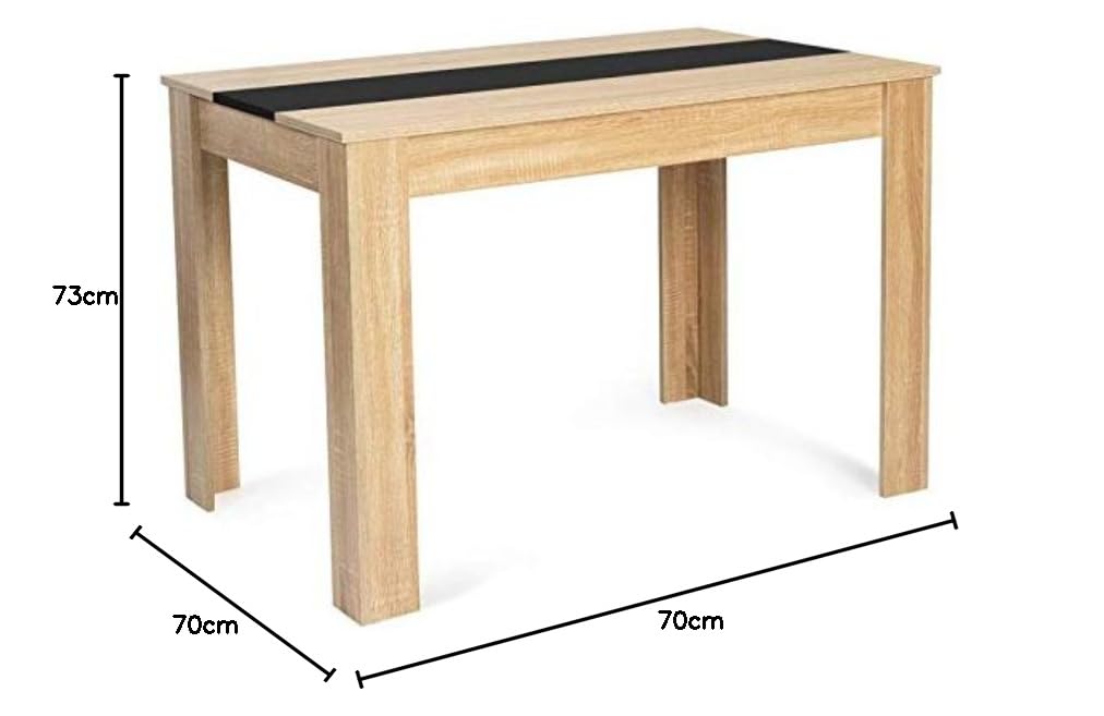 IDMarket - Tavolo da pranzo rettangolare ROZY 4 persone faggio e nero 110 cm