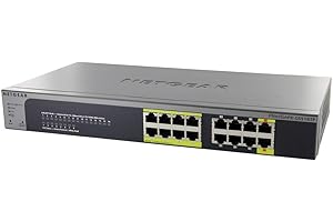 NETGEAR 16-Port Gigabit Rackmount Switch | 8 PoE Ports | 85W PoE...