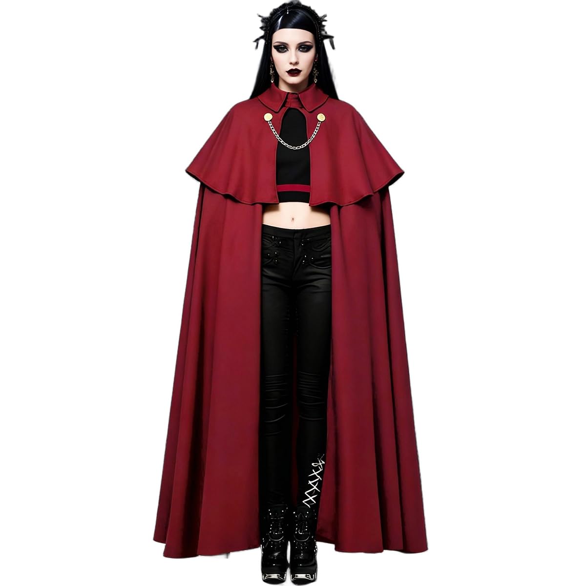 BPURB Cape de chevalier médiévale de la Renaissance pour homme – Costume steampunk unisexe pour Halloween, cosplay, fête gothique