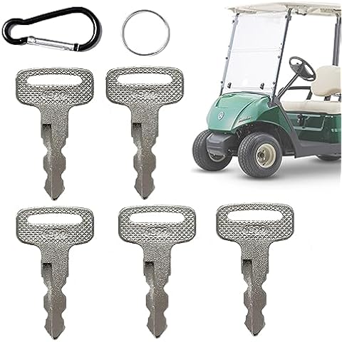 FCOUIID Golf Cart Key Replacement Ignition Keys for Yamaha G14, G19, G22, G29 Drive Gas/Electric Golf Cart Code:1922, with Keychain (5 Pcs) Cover