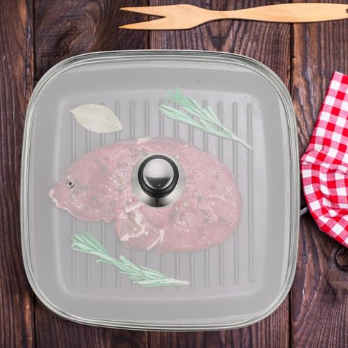 Couvercle de casserole carré avec trou de ventilation et verre résistant