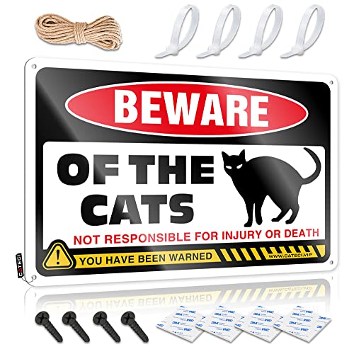 Funny Office Signs Beware of Cats Sign Man Cave Stuff Gamers ANZT[ (TCY:20X30cm)