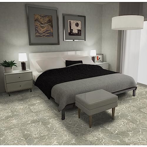 Image of Nexus Self Adhesive 12-Inch Vinyl Floor Tiles, 20 Tiles - 12 inch x 12 inch, Grey Marble - Peel & Stick, DIY Flooring for Kitchen, Dining Room, Bedrooms & Bathrooms by Achim Home Decor