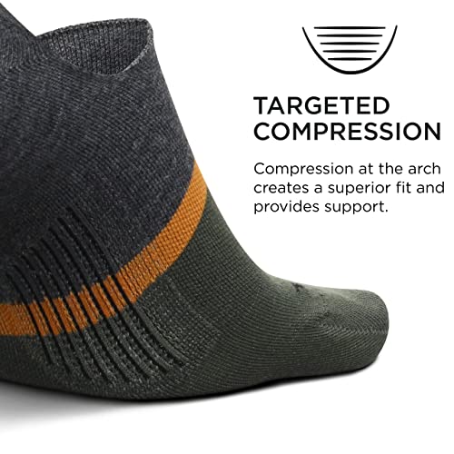 Image of Feetures Everyday Light Cushion Invisible Sock for Men - Anti-Slip Sock Liner with Targeted Compression - Cadet Gray, XL (1 Pair)
