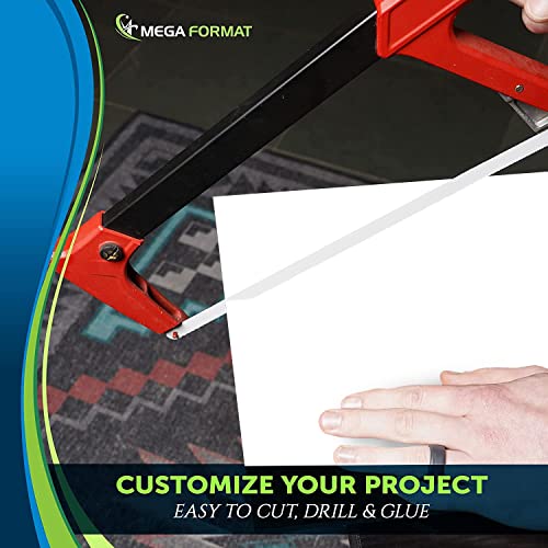 Image of Mega Format 12 inch x 16 inch Rigid PVC Plastic Sheets - Sintra PVC Sheet, Celtec PVCBoard - Hard Plastic Sheet, PVCSheets Plastic - 1 /8 inch 3mm Thick - 1-Pk-White