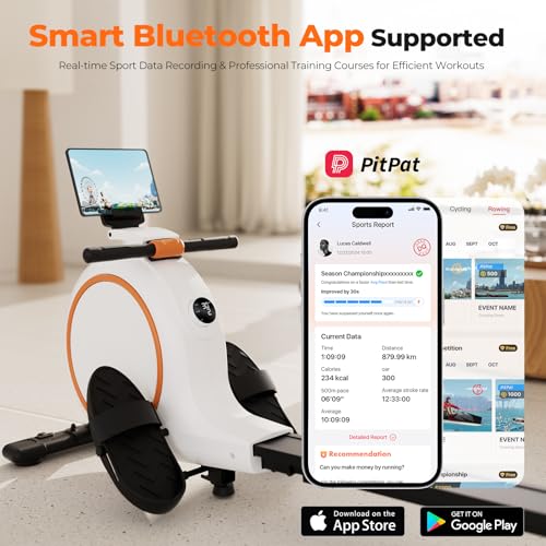 Lacuffy Indoor Rowing Machine Magnetic with 32 Levels of Quiet Resistance Rower Machine Durable Slide Rail 135kg Capacity with LCD Monitor and App for Home Gym - Image 4