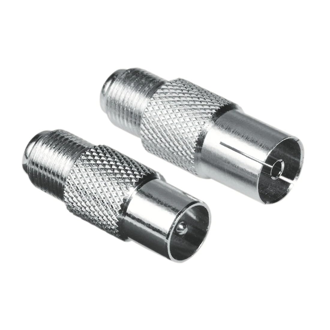 Hama Adapter SAT zestaw 2 szt. (złącze F na wtyczkę koncentryczną i złącze F na sprzęgło koncentryczne) (opakowanie bez frustracji Amazon)