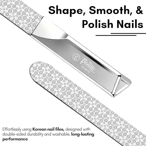Image of Beaute Secrets Premium Stainless Steel Nail File with Protective Case | Professional Double-Sided Nail Filer for Smooth Shaping | Durable Metal Nail File for Manicure & Pedicure | For Women & Men