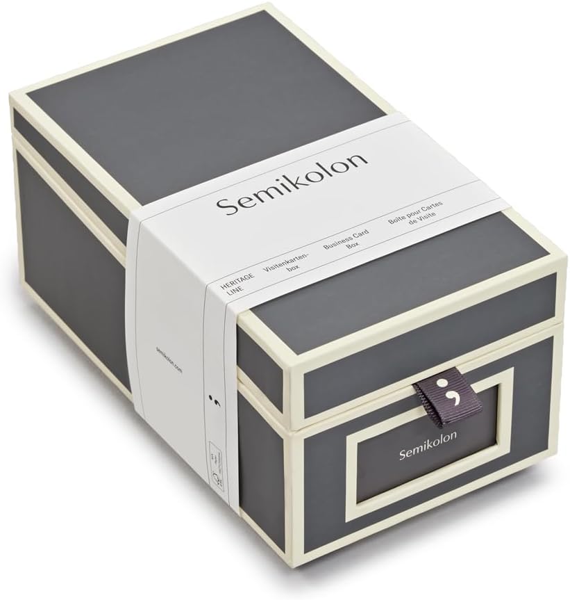 Semikolon Business Card File Box, Dividers A to Z, Marine Blue (3230003)
