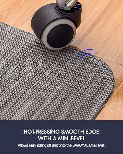 Image of Baroyal Office Chair Mat for Hardwood Floor Under Desk Computer Rolling Chair Mat for Wood /Tile Floor Non-Slip Heavy Duty Desk Rug PVC Plastic Hard Floor Protector 36 inch x 48 inch (Gray)