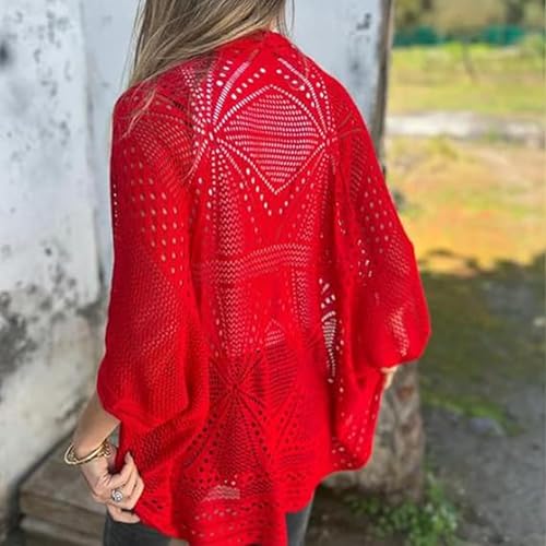 Hollow Half Sleeve Cardigan, Arisefrom Half-Sleeves Cardigans, Lightweight Hollow Knit Half-Sleeve Cardigan4