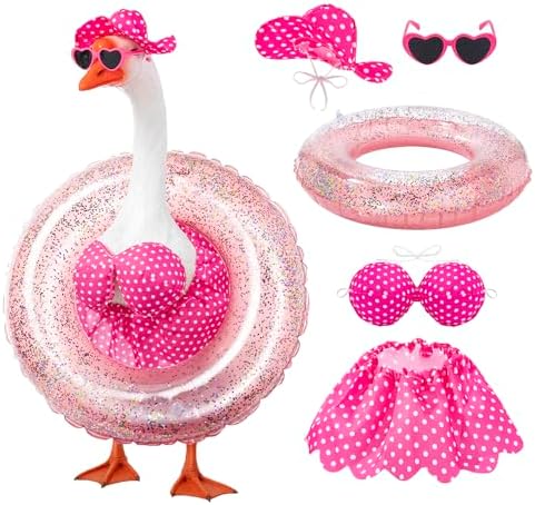 Porch Goose Outfits Porch Goose Clothes with Straw Hat Glasses for 23
