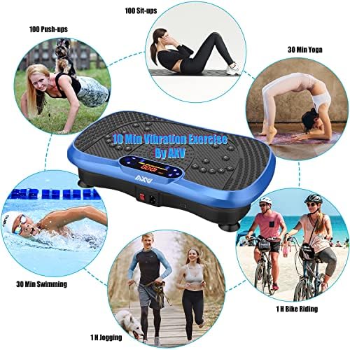 AXV Vibration Plate Fitness Platform Exercise Machine Vibrating Shaking Full Body Shaker Workout Power Waver Vibrate Stand Shake Board Sport Gym for Weight Loss Fat Burner for Women Men 2 51h3F1ZvmGL. AC
