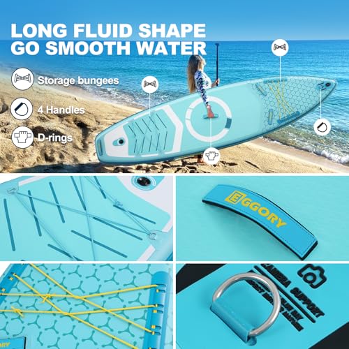 Image of Inflatable Paddle Board, Stand Up Paddle Board | Stable Design with Non-Slip Comfort Deck, Portable Travel Paddle Board