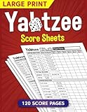 Large Print Yatzee Score Pads: 120 Score Sheets for Scorekeeping | Clear Design in 8.5x11 Inch Format.