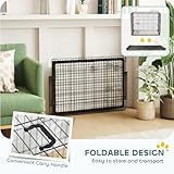 PawHut Dog Crate with Two Doors, Tray, Soft Cushion, for Large Dogs, Black - Image 6