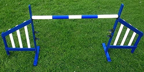 Blue and White Wooden Handmade Garden Dog Agility Jump Pet Dogs Outdoor Games Agility Exercise Training Equipment Jump Obedience Show Training for Dogs Hurdle bar