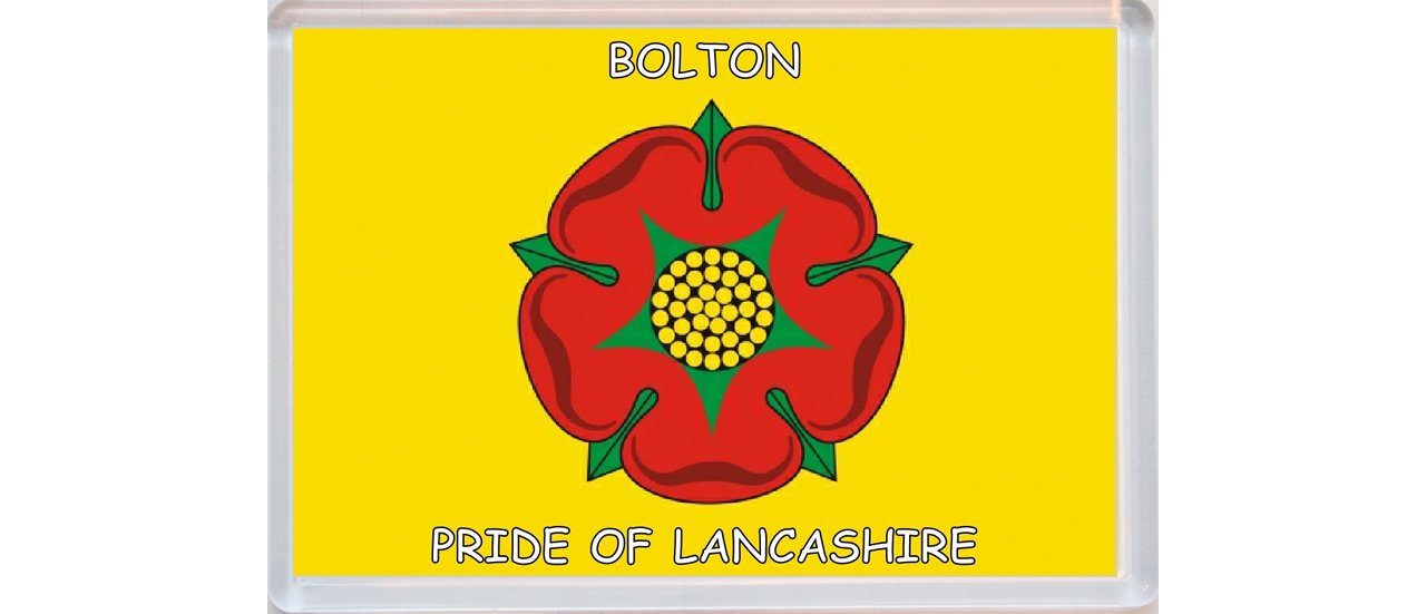 Bolton - Pride of Lancashire County Flag - Jumbo Fridge Magnet