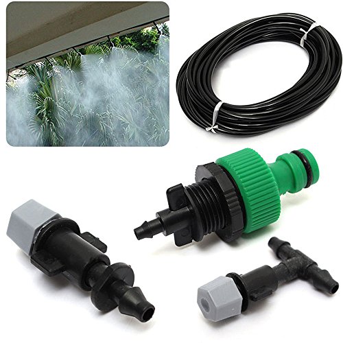 Preisvergleich Produktbild Nobran Sprühdüsen-Set mit einem Auslauf, Zerstäuberung, Nebel, Bewässerungssystem, Sprinkler + 10 Düse