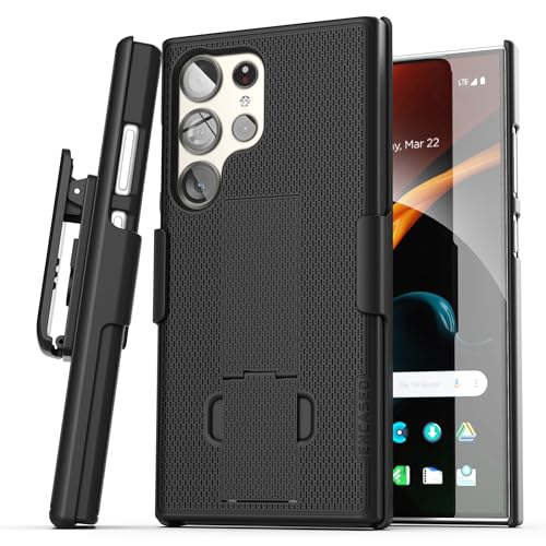 Coque Samsung S24 Ultra étui protection rigide béquille noire rigide