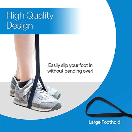 Miniatura 4 de SYCOOVEN Levantador de piernas de 45 pulgadas, correa de mano rígida y lazo para el pie para adultos, ancianos, discapacitados, discapacidad,