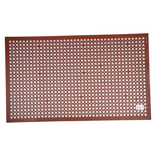 Restaurantware-Serve Secure 60 x 36 Inch Restaurant Floor Mat, 1 Beveled Edge Drainage Mat - With Holes, No-Fatigue, Red Rubber Bar Floor Mat, Grease-Impervious, Easy To Clean