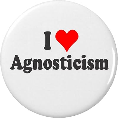 I Love Agnosticism 1.25â€ Pinback Button Pin Heart Agnostic
