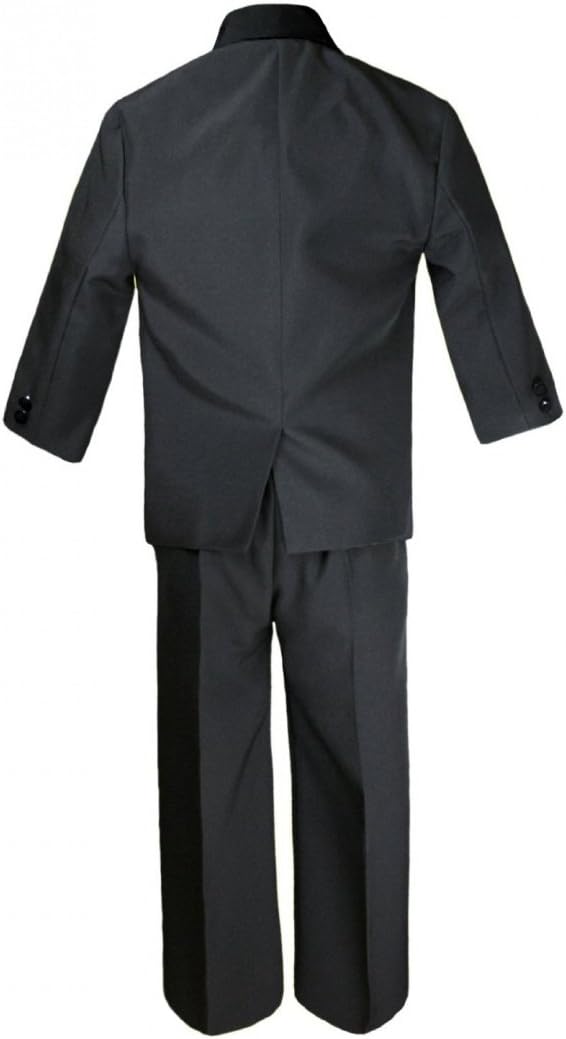 Boys Black Formal Vest Set Shawl Lapel Suits Tuxedo from New Born to Teen