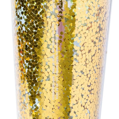 Image of Silver Buffalo Disney Princess Cinderella, Plastic Cold Cup, 32oz | Confetti, Includes Lid and Straw, 0.95 Liters
