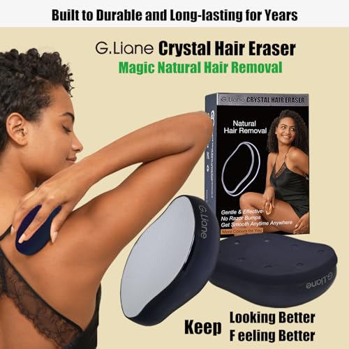 G.Liane Crystal Hair Eraser,Upgraded Painless Crystal Hair Remover,Effective Nano Glass Hair Removal Device and Skin Exfoliation,Body Epilator for Women and Men(Black) - Image 2