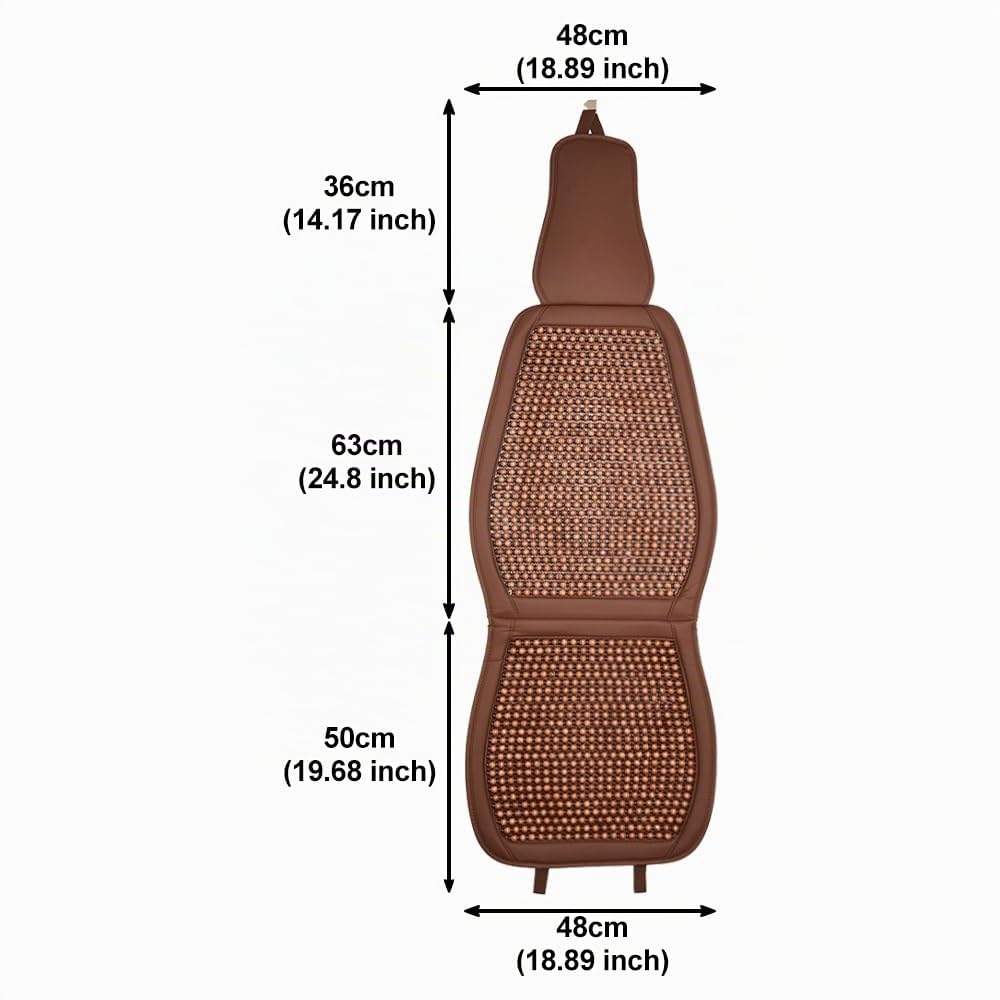 Blueshyhall Coprisedile per auto con massaggio, 1 pezzo Freddi e traspiranti coprisedili per auto, coprisedile per sedili anteriori, perle di legno, coprisedile universale con cuscino massaggiante per