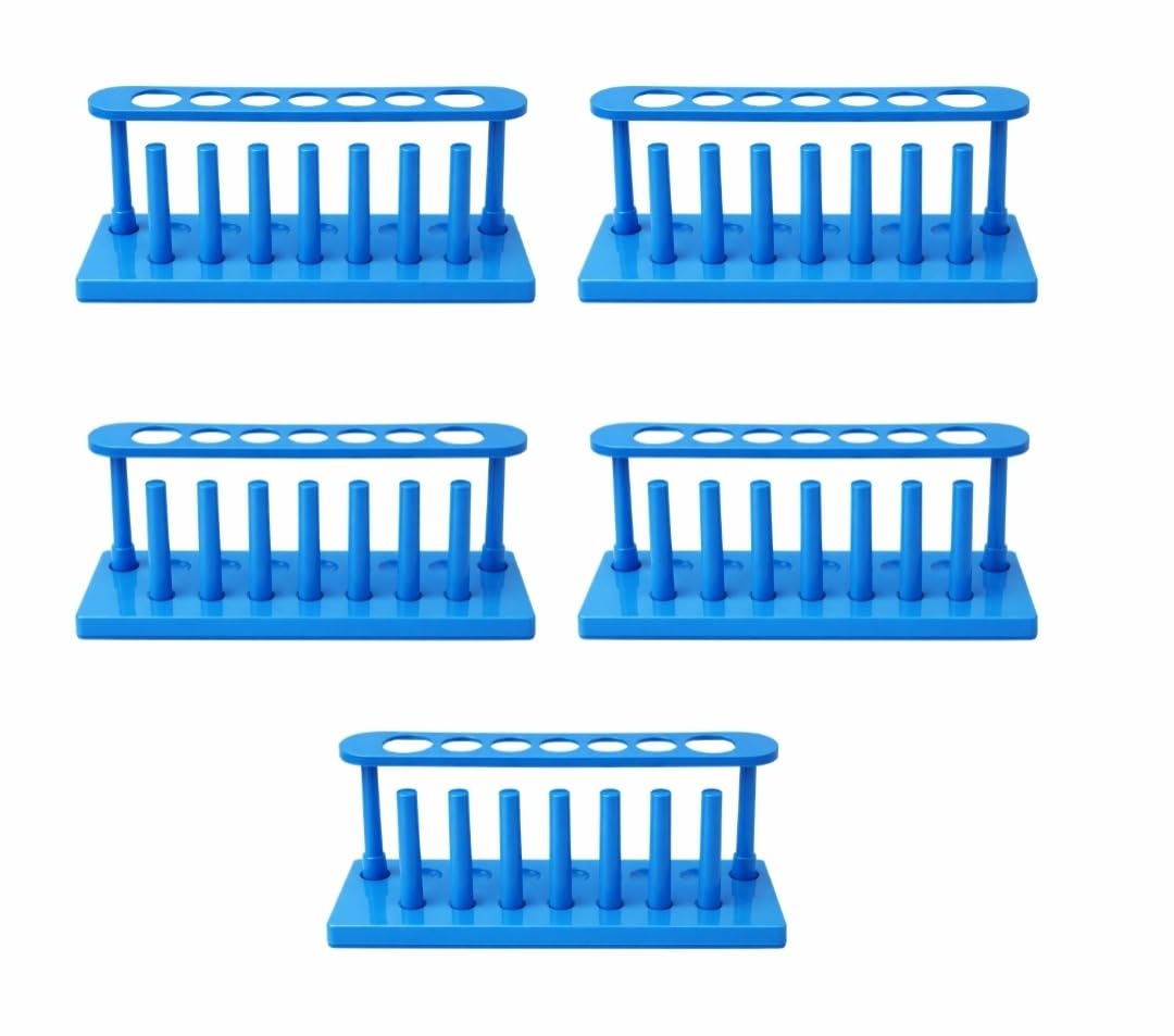 Test Tube Rack (pack of 5), 6 Holes, Plastic, for Holding and Organising Test Tubes-image-44