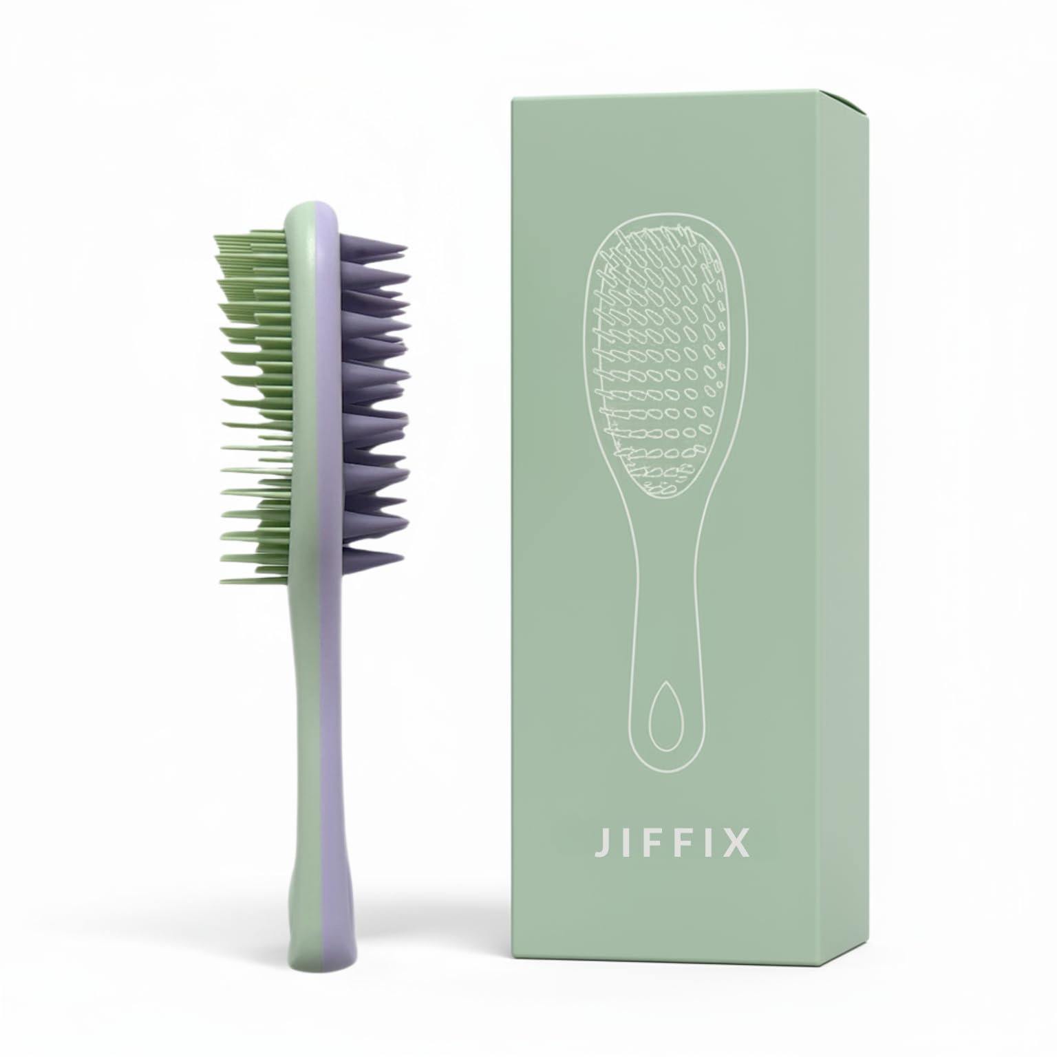 Jiffix Long Handle Silicone Shampoo Brush – Soft Bristle Scalp Massager & Hair Comb for Men, Women & Kids | Anti-Dandruff & Hair Growth