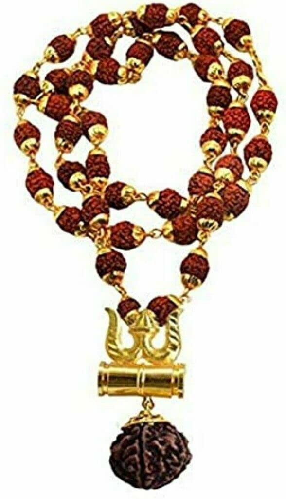 Generic2 Trishool Shiv Shakti Kavach Rudraksh Trishul Damru Locket with Rudraksha