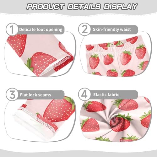Girls Leggings Strawberry Fruit Soft Toddler Leggings for Girls Kids Pants Size 4T-10T3