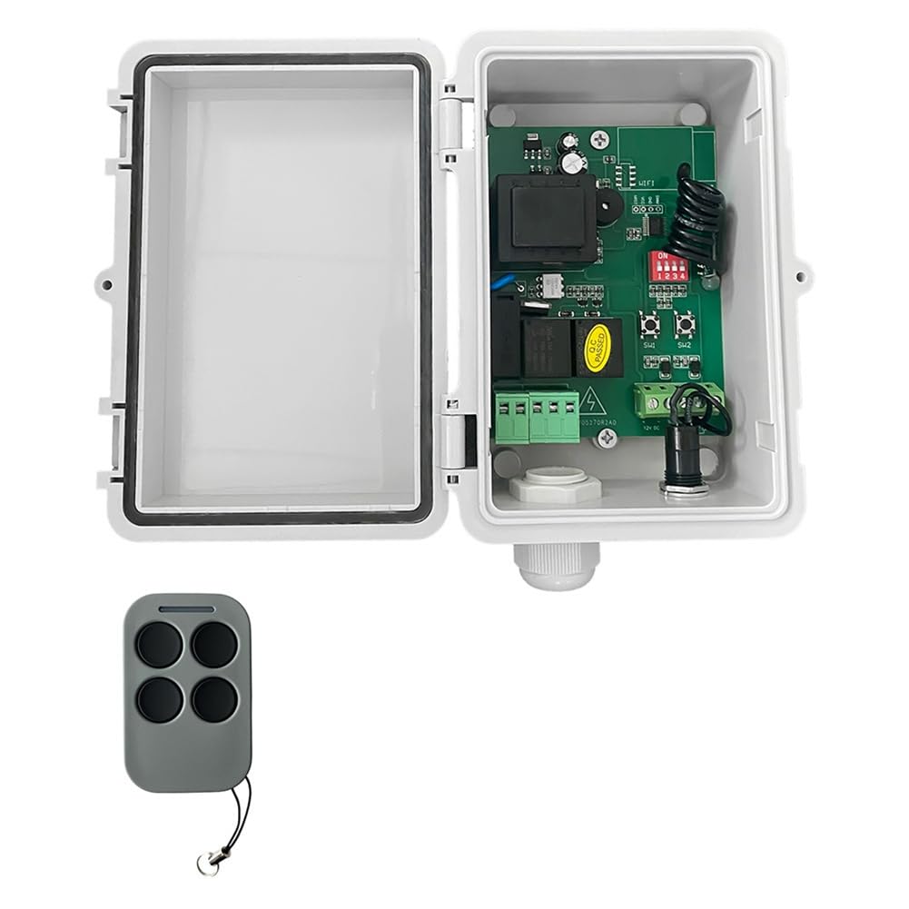 Xnuiasqe Garage Door Control Board AC220V Tubular Motor Receiver Universal with Remote Control for Roller Shutter Gate Opener