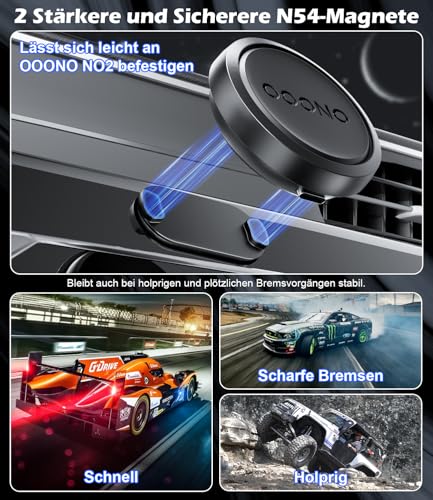 ALAFLY Magnetische Autohalterung Metall für OOONO CO-Driver NO2, Einteilige Integrierte Magnet Halterung, Super Klebepad für Armaturenbrett, Sonnenblende, Glatte Oberfläche für Alle Autos