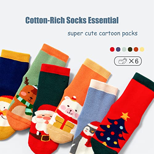 Boys Winter Socks Kids Warm Crew Socks Thermal Terry Socks for Boys 6 Pairs2