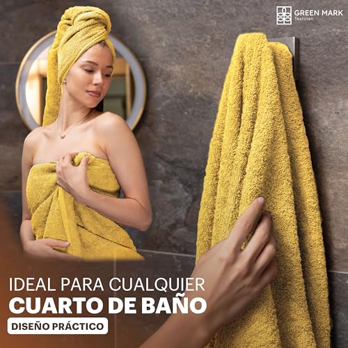 Miniatura 2 de Naturemark Juego De 4 Toallas De Ducha Toallas Suaves Y Absorbentes De 100 Algodón, Adecuadas Para El Uso Diario Amarillo, 70x140 Cm