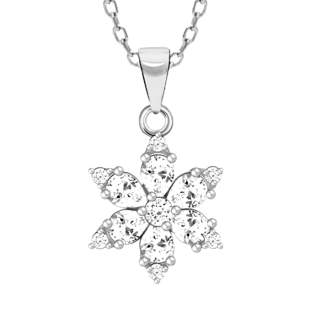 giva 925 Silver Flowery Snowflake Pendant With Link Chain| Necklace to Gift Women & Girls | With Certificate of Authenticity and 925 Stamp | 6 Months Warranty-picture-29