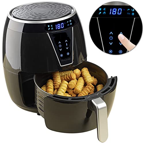 Rosenstein & Söhne Friteuse ohne Fett: Digitale Multi-Heißluft-Fritteuse mit 8 Programmen, 1.500 W, 4,5 l (Elektro-Low-Fett-Heißluftfritteuse, Heißluft-Fritteuse zum Frittieren, Küchenmaschine) – Bild 3