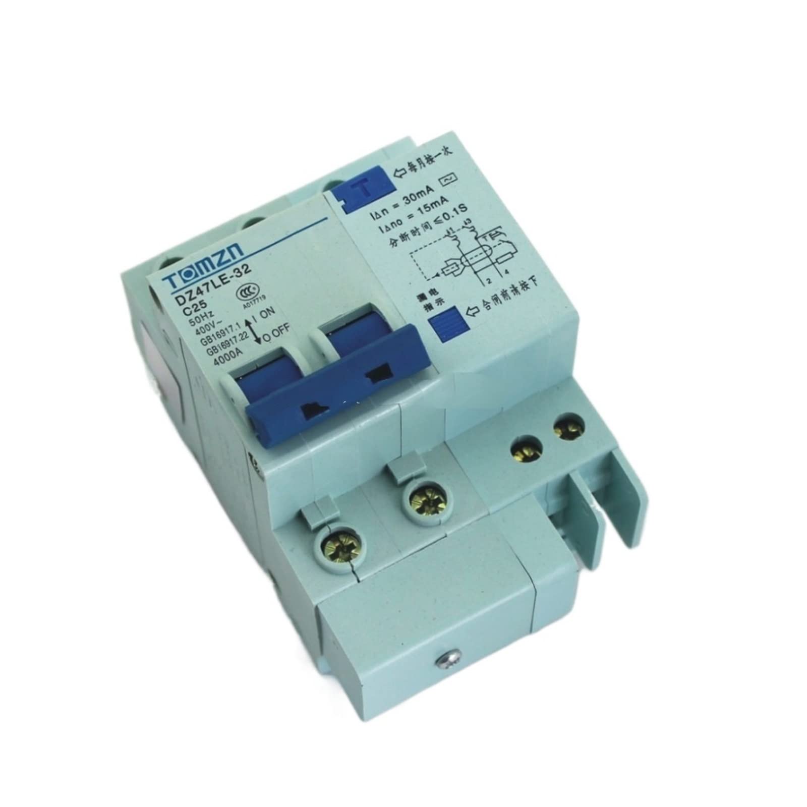 JNVFTCUX DZ47LE 2P 25A 230V~ 50HZ/60HZ Residual Current Circuit Breaker with Over and Leakage Protection