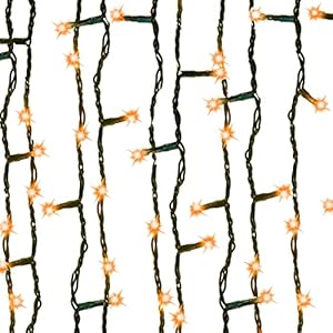 AMARE Led-lichtketting Amber, barnsteen, lichtketting 80 leds – 7,9 m stroomgevoed