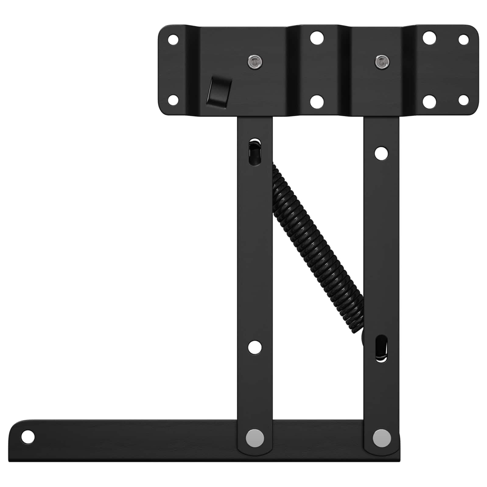Juego de 12 piezas de mecanismo de elevación de cama para somier, sistema de elevación de hierro, color negro, 340 x 95 x 40 mm