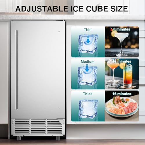Image of Commercial Under Counter Ice Maker 100 Lbs /Day with 30 LBS Storage Bin