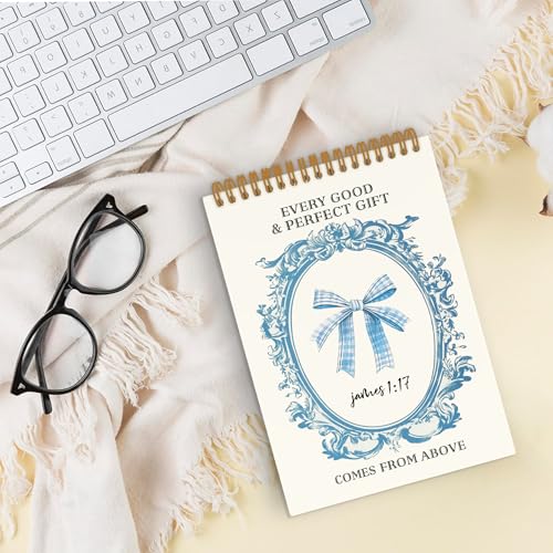 Carnet à spirales avec nœud bleu pour notes de bureau et d'école - 2