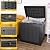 GGYI 31 Gallon Waterproof Outdoor Resin Deck Box with Lockable Lid, Stylish Wicker Pattern, Easy Assembly Features and Convenient Handles For Patio Cushion, and other Patio Furniture (Black)