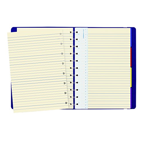 Filofax REFILLABLE NOTEBOOK CLASSIC, 10.8" x 8.5" Blue, Elegant leather-look cover with moveable pages, Elastic closure - Image 2